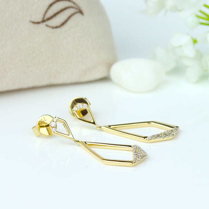 Diamond Geometric Dangle Earrings