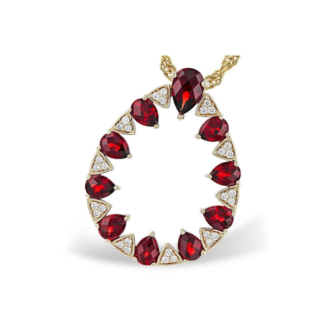 14KT Gold Garnet Necklace