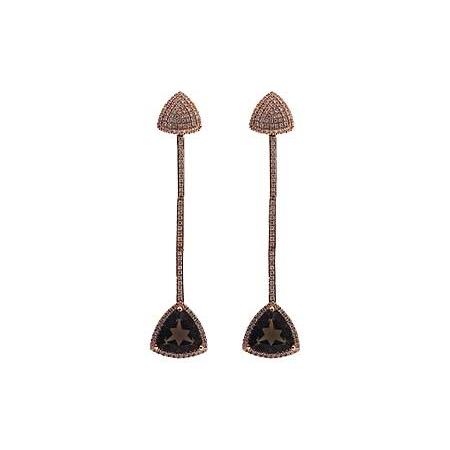 14KT Gold Smoky Quartz Earrings