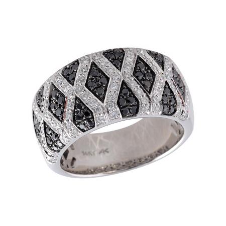 14KT Gold Ladies Black Diamond Wedding Ring