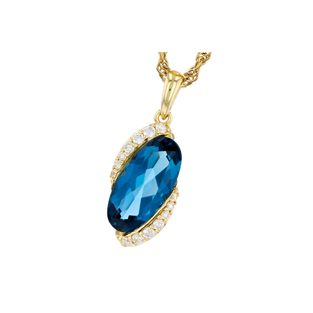 14KT Gold Blue Topaz Necklace