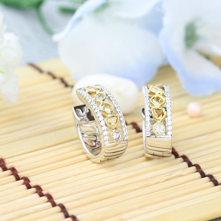 Fancy Color Diamond Hoop Earrings