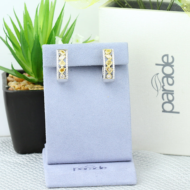Fancy Color Diamond Hoop Earrings