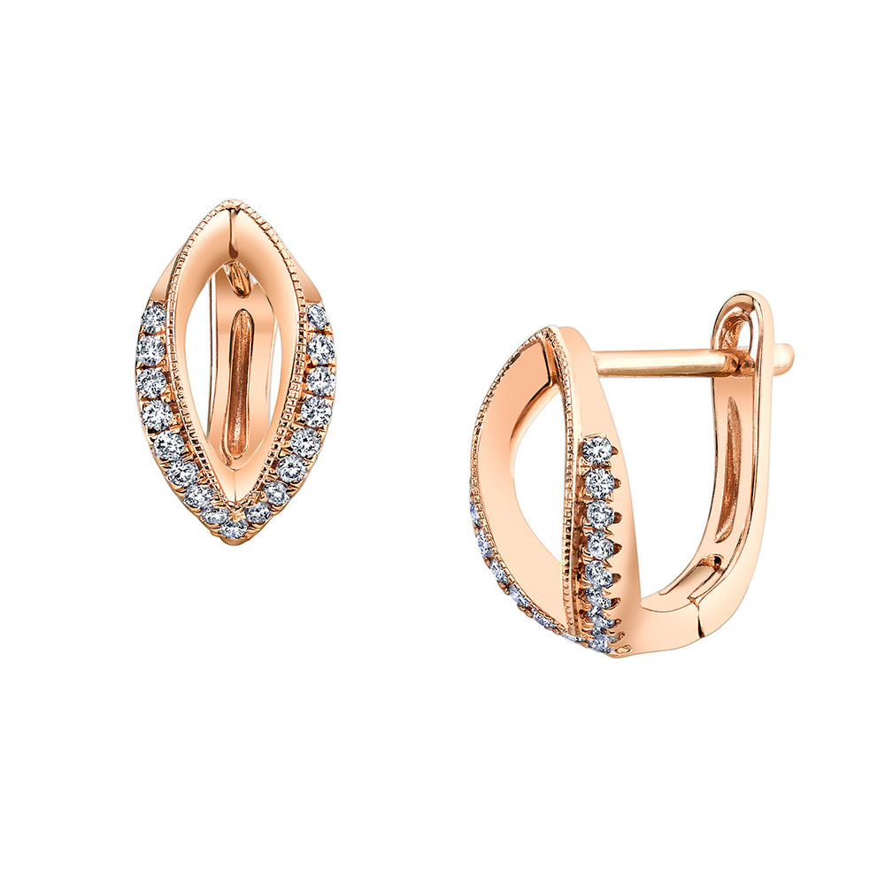 Diamond Milgrain Hoop Earrings