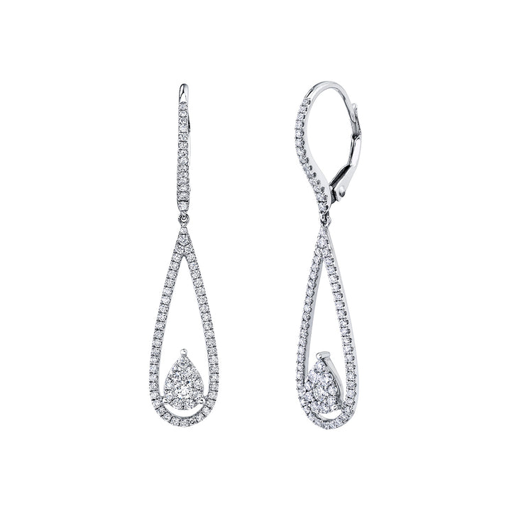 Teardrop Diamond Dangle Earrings