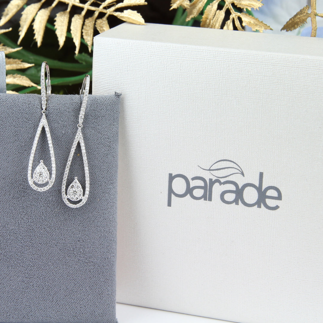 Teardrop Diamond Dangle Earrings