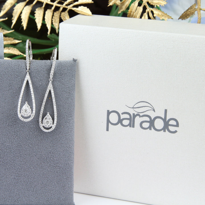 Teardrop Diamond Dangle Earrings