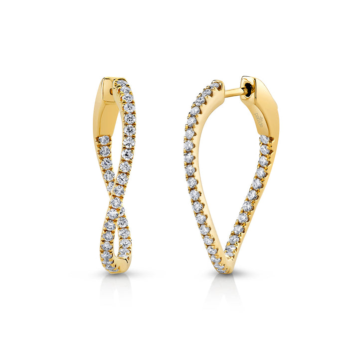 Diamond Twist Hoop Earrings