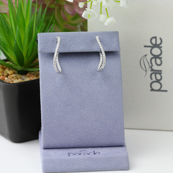 Diamond Twist Hoop Earrings