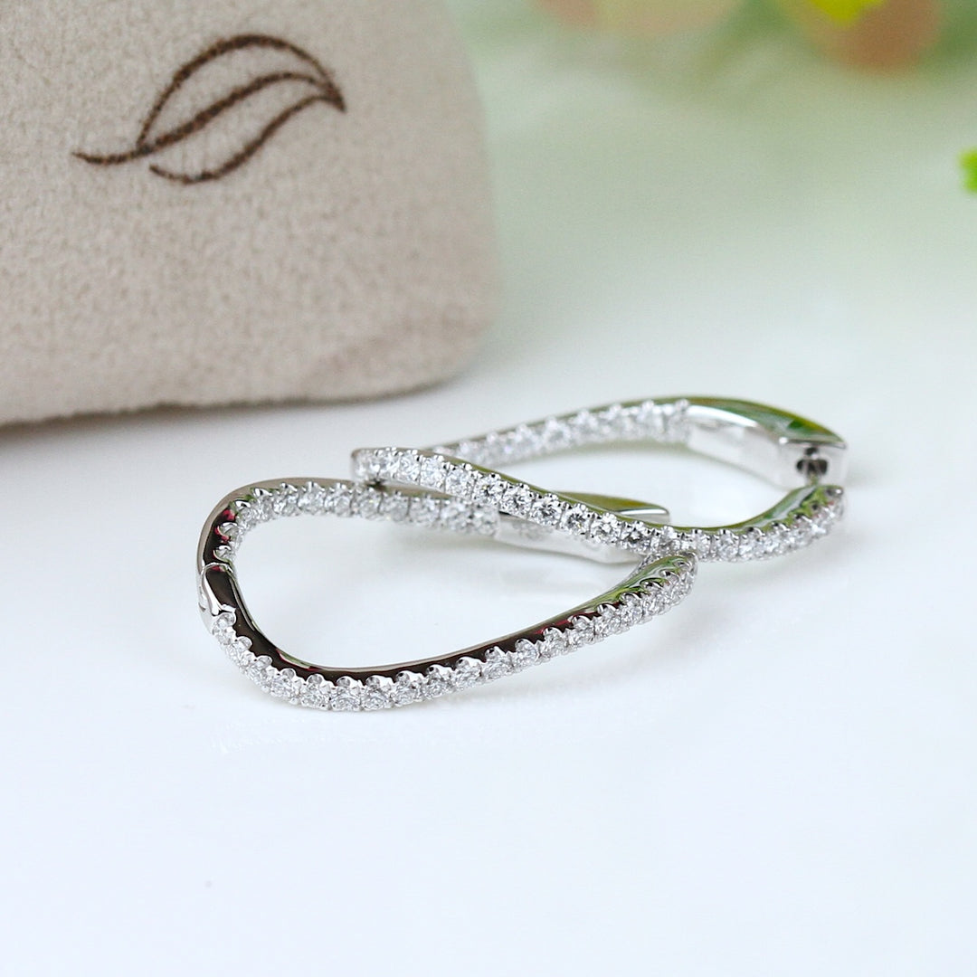 Diamond Twist Hoop Earrings