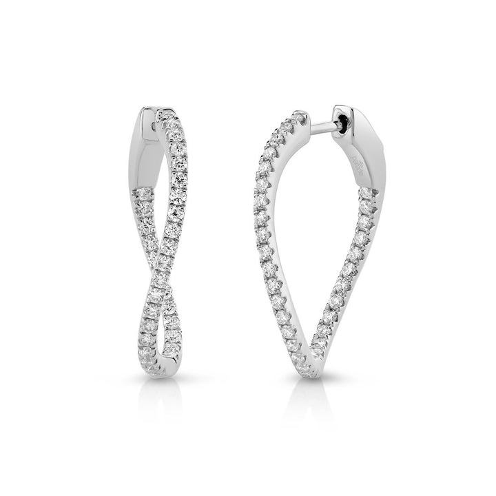 Diamond Twist Hoop Earrings