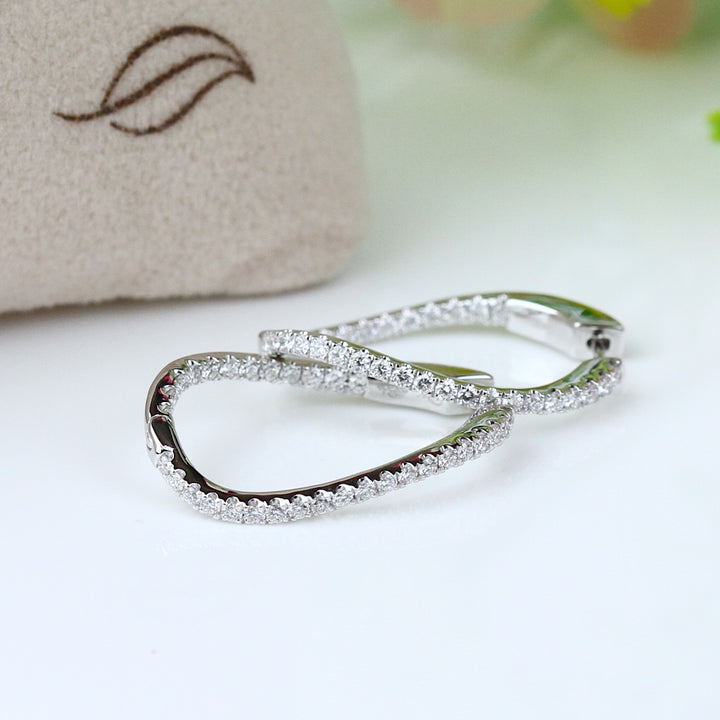 Diamond Twist Hoop Earrings