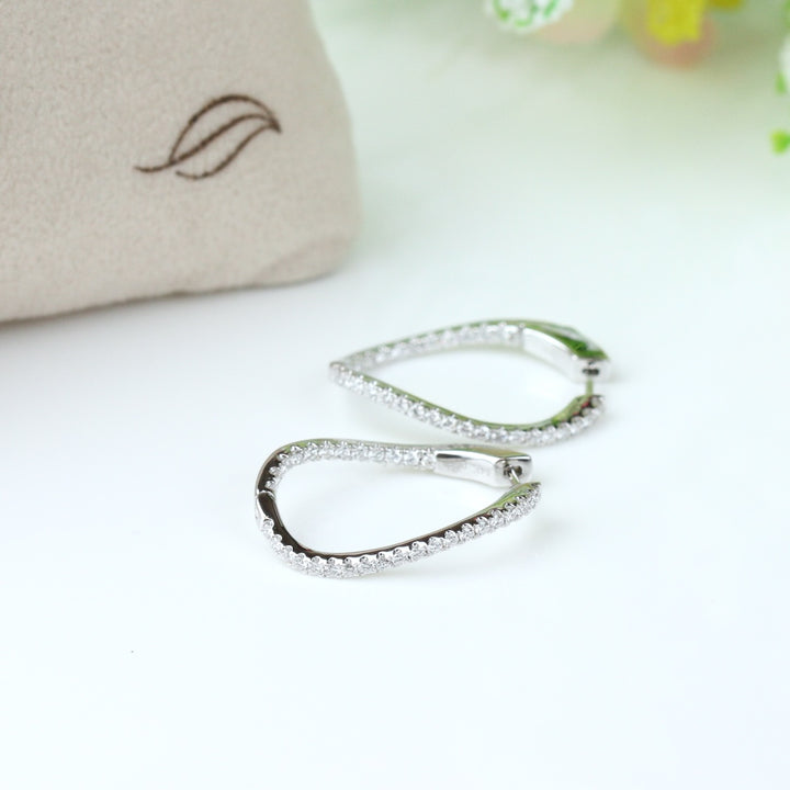 Diamond Twist Hoop Earrings