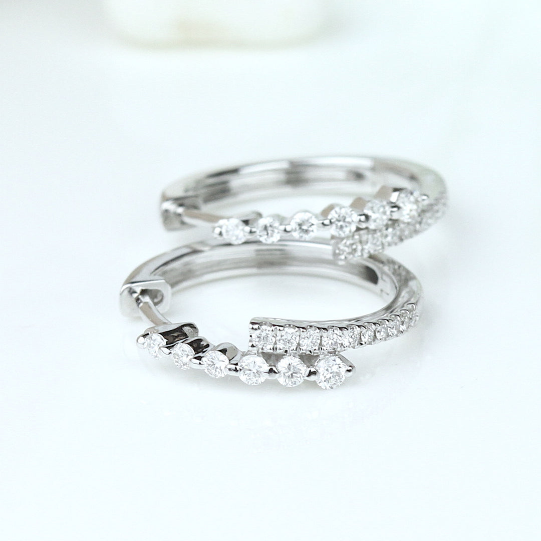 Diamond Twist Hoop Earrings