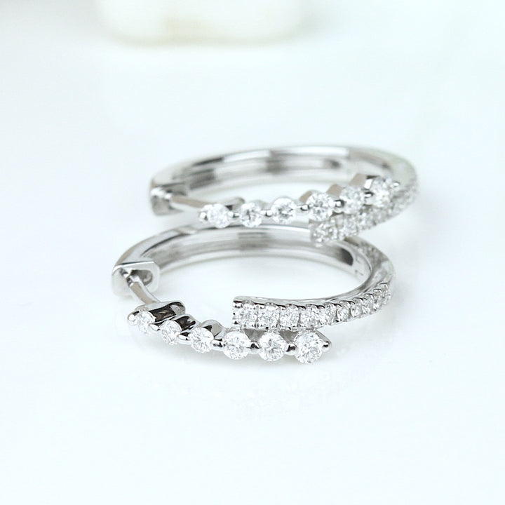 Diamond Twist Hoop Earrings