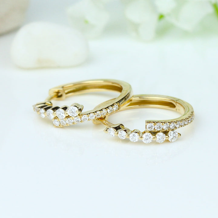 Diamond Twist Hoop Earrings