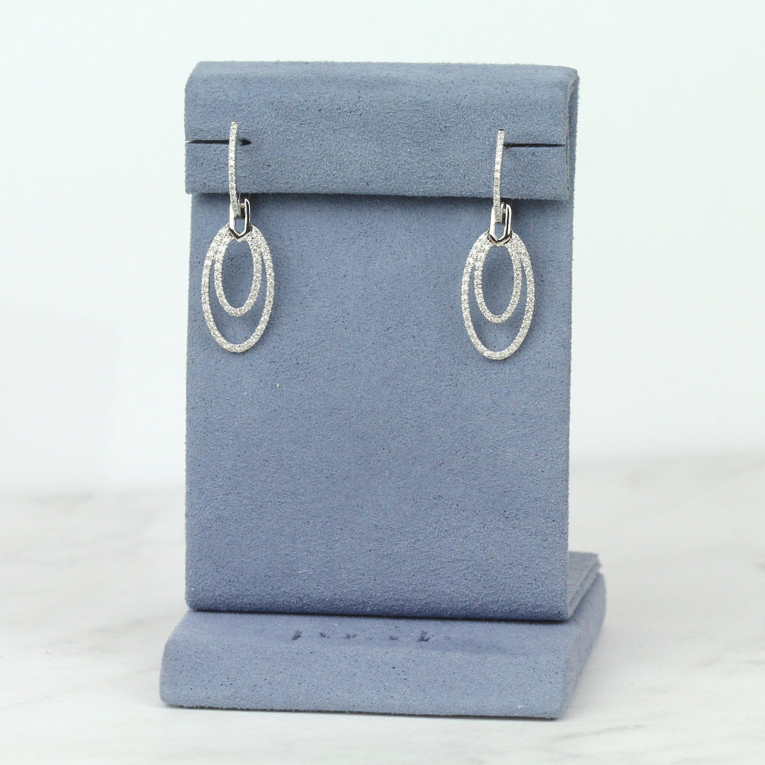 Oval Diamond Drop Earrings