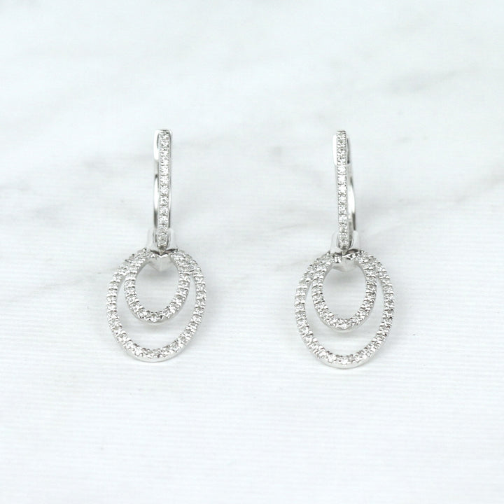 Oval Diamond Drop Earrings
