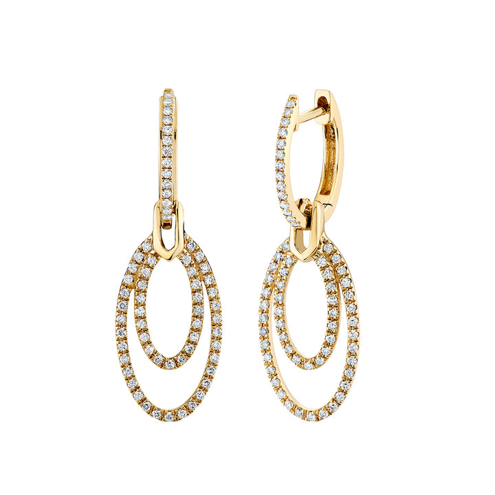 Oval Diamond Drop Earrings