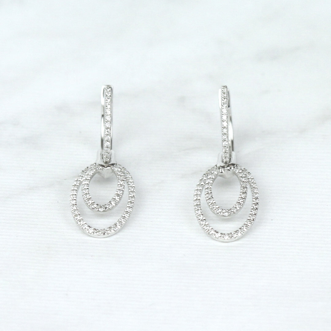 Oval Diamond Drop Earrings