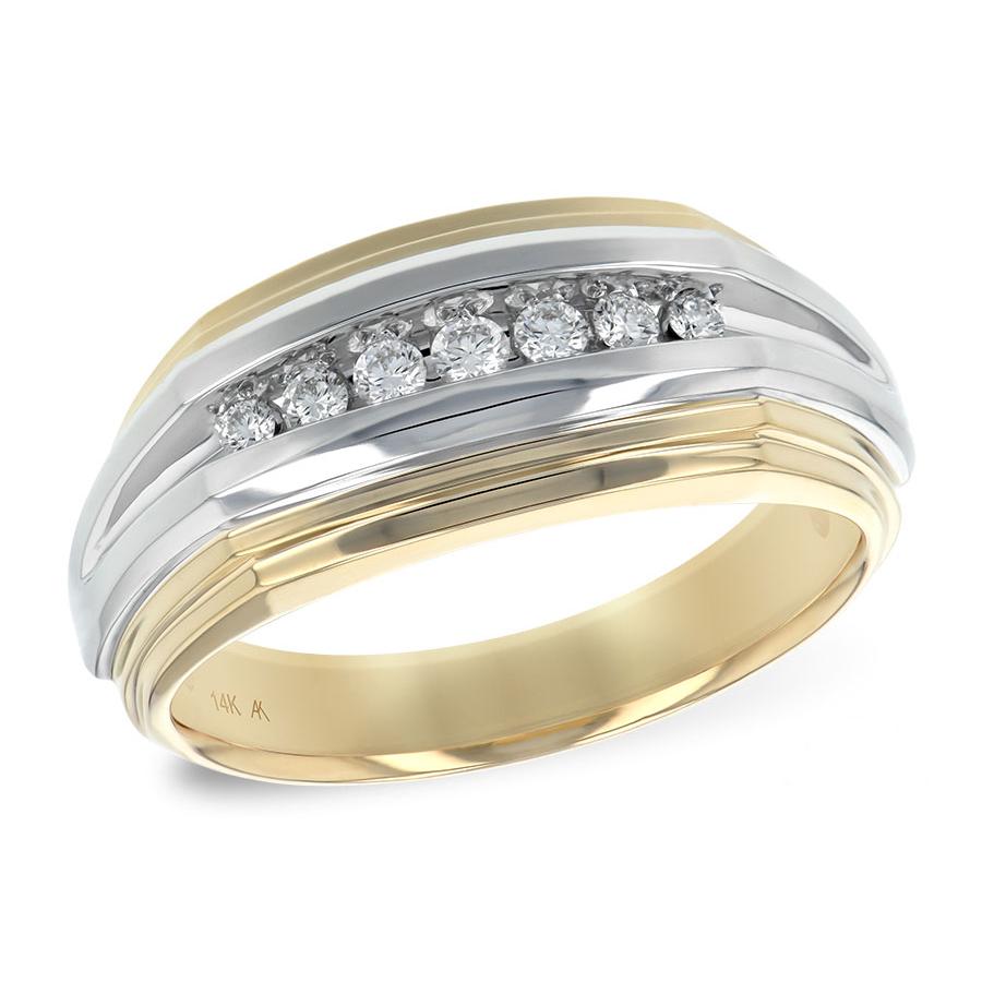 14KT Gold Mens Diamond Wedding Ring
