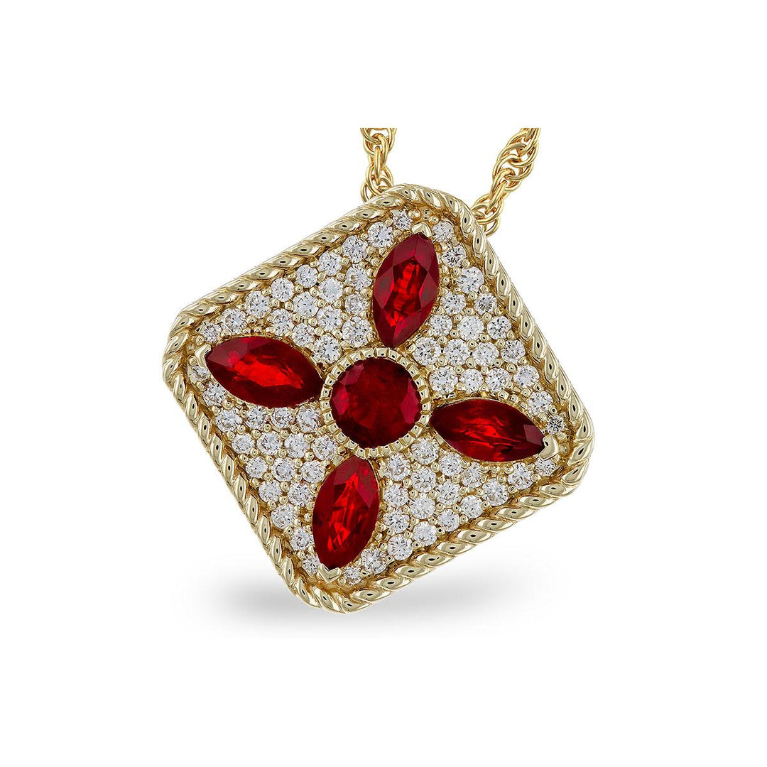 14KT Gold Ruby Necklace