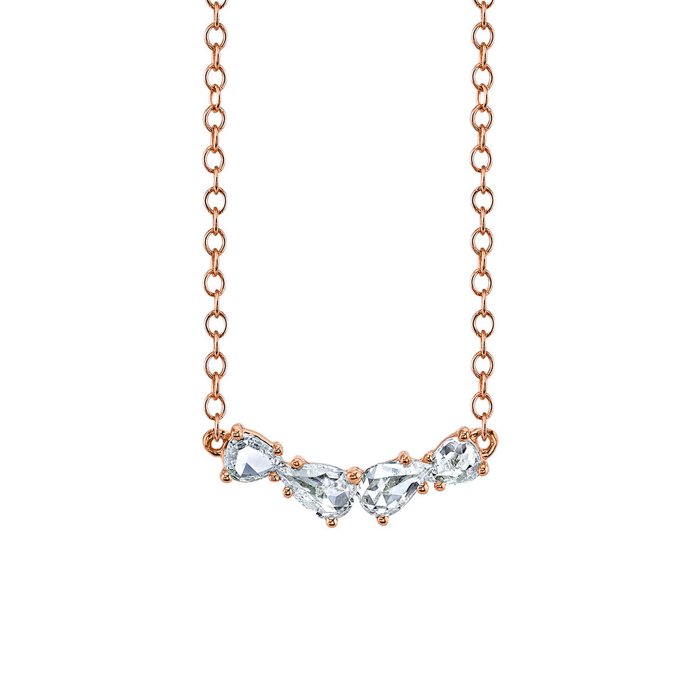 Pear-Shaped Rose-Cut Diamond Necklace