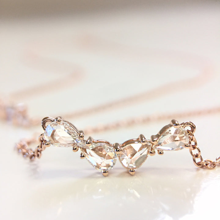 Pear-Shaped Rose-Cut Diamond Necklace