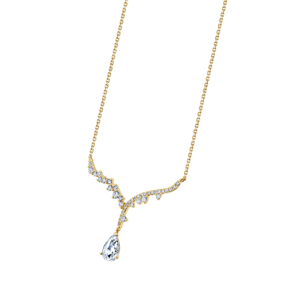 Pear-Shaped Rose-Cut Diamond Necklace