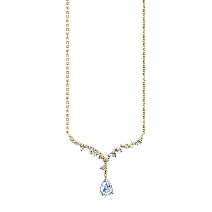Pear-Shaped Rose-Cut Diamond Necklace