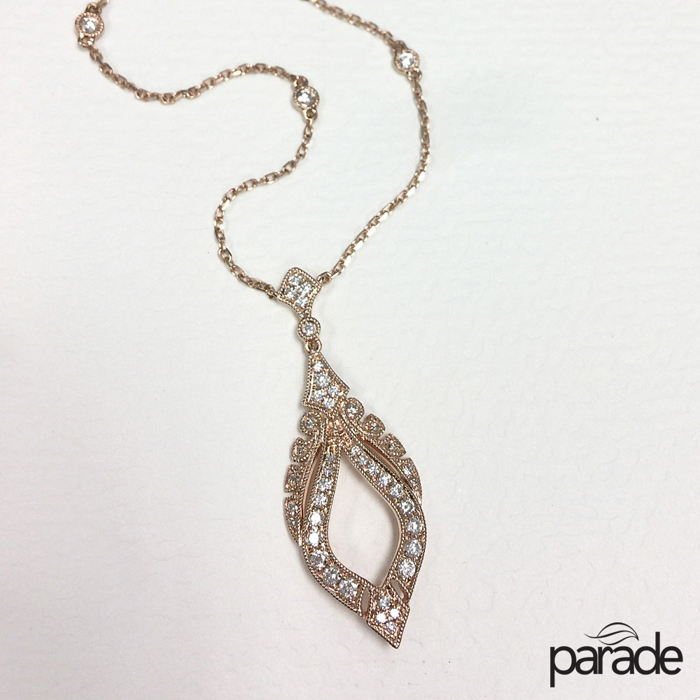 Diamond Milgrain Necklace