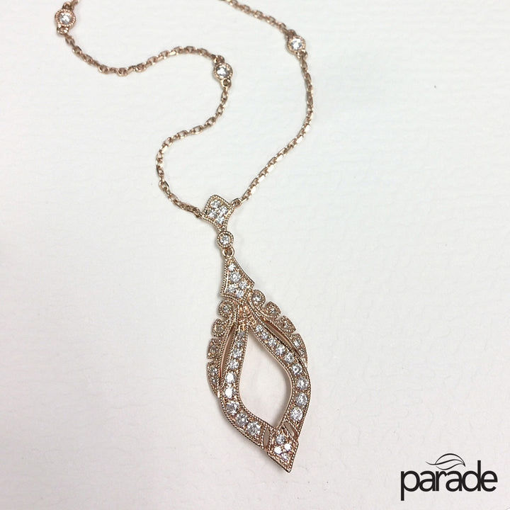 Diamond Milgrain Necklace