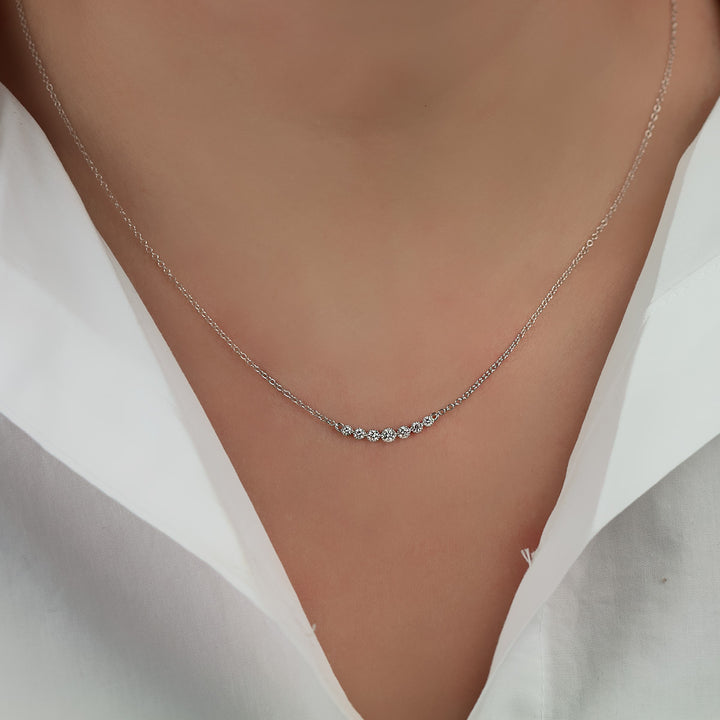 Diamond Curved Necklace