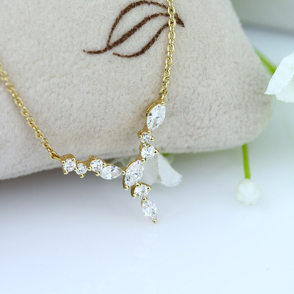 Marquise & Round Diamond Necklace