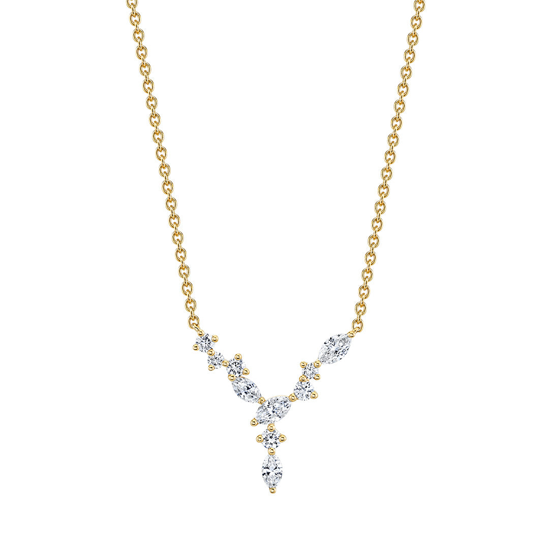 Marquise & Round Diamond Necklace