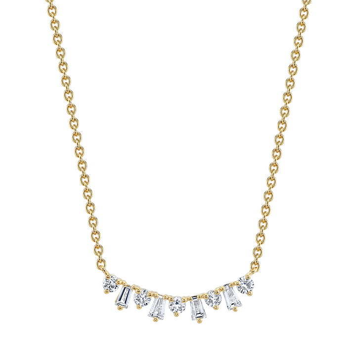 Round & Baguette Diamond Necklace