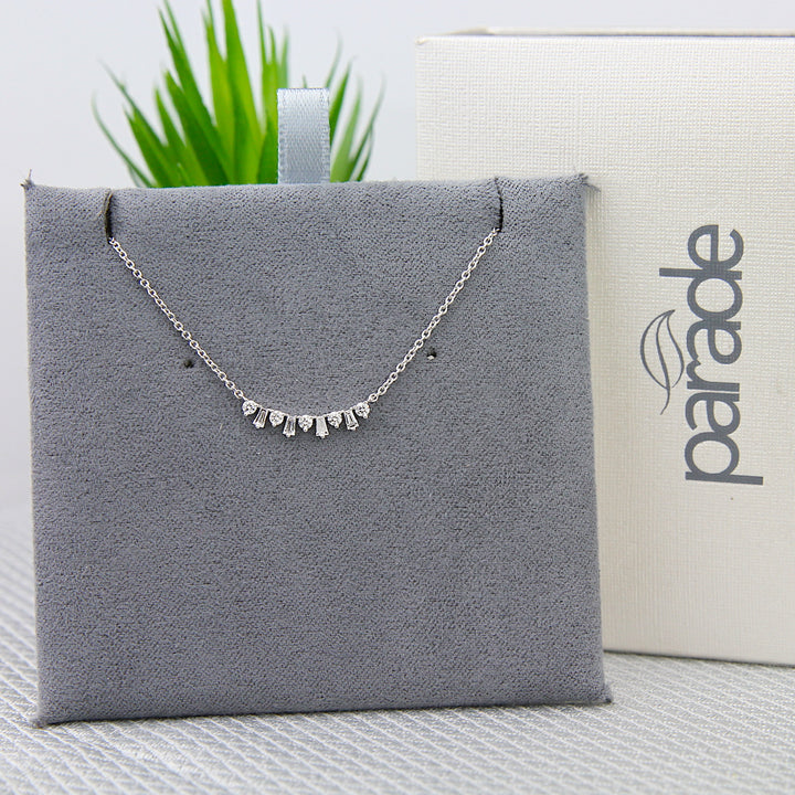 Round & Baguette Diamond Necklace