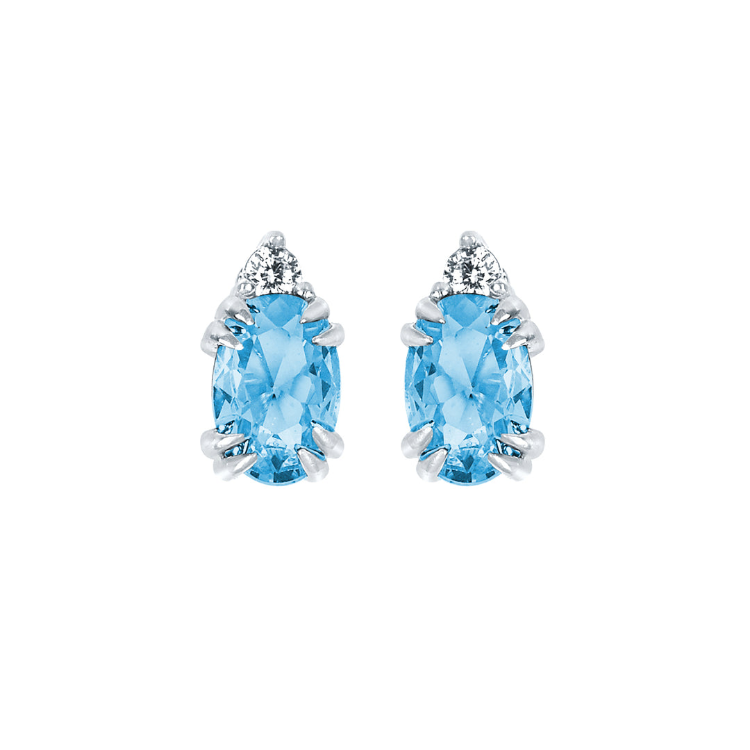 10KT.04CT(2)DIA 6X4OV BL TOPAZ EARS