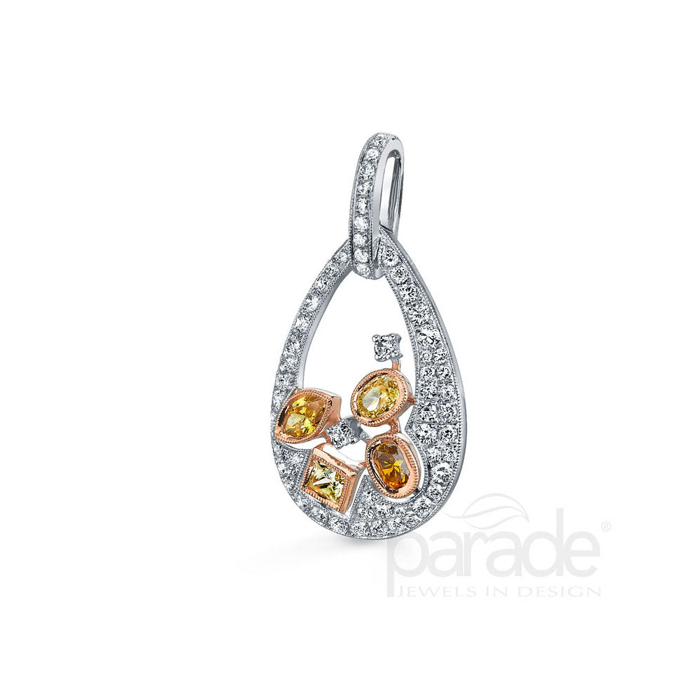 Fancy Color Diamond Milgrain Pendant
