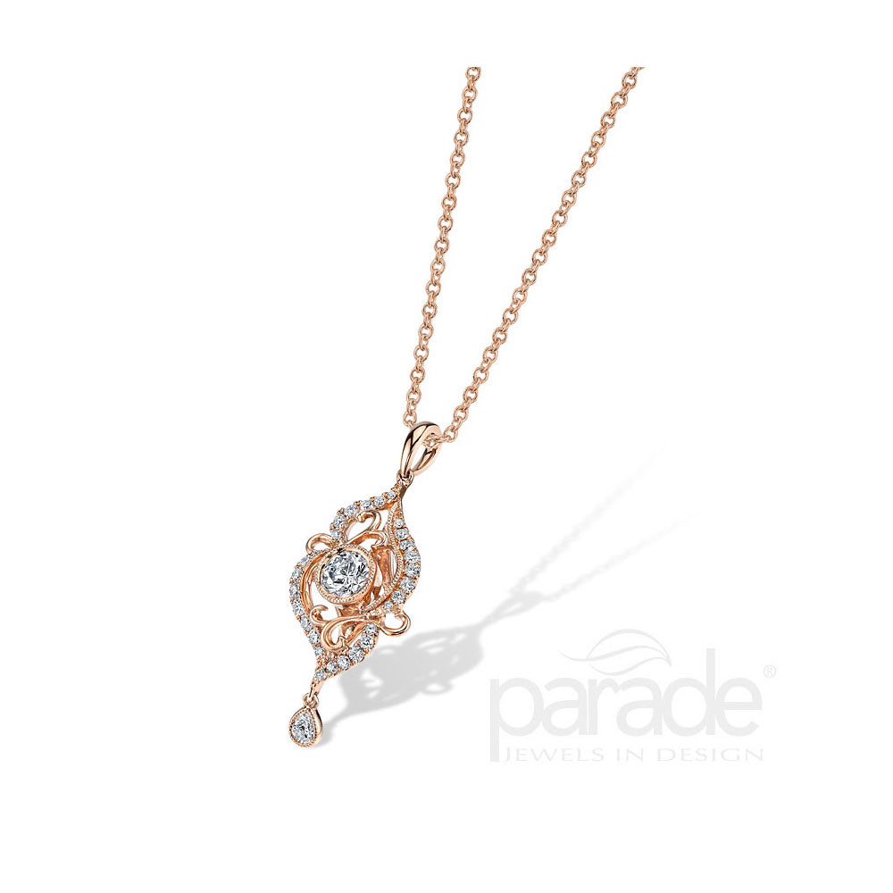 0.64 Carat Diamond Lyria Leaves Pendant