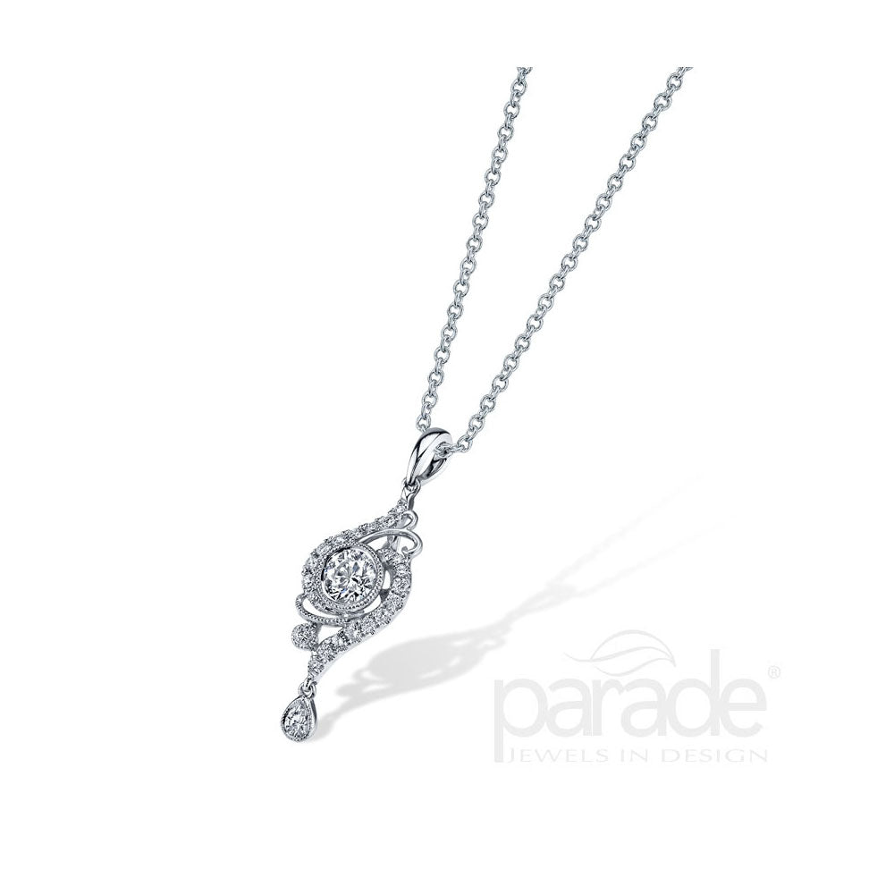 0.39 Carat Diamond Milgrain Pendant