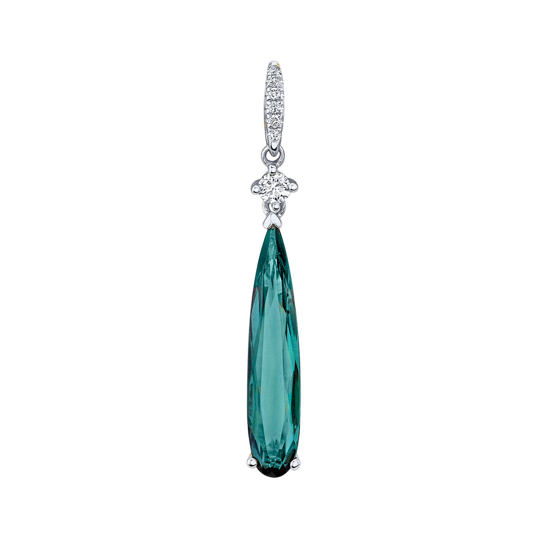 Green Tourmaline & Diamond Pendant