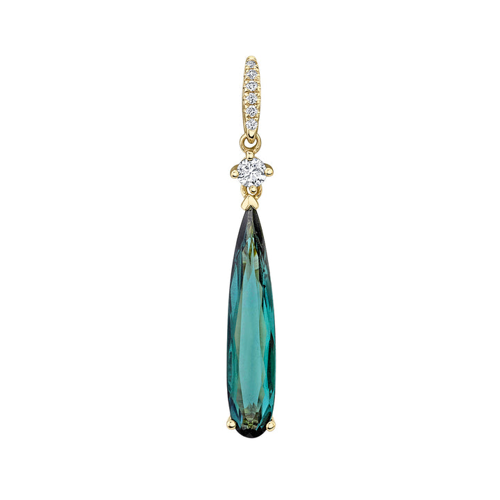 Green Tourmaline & Diamond Pendant