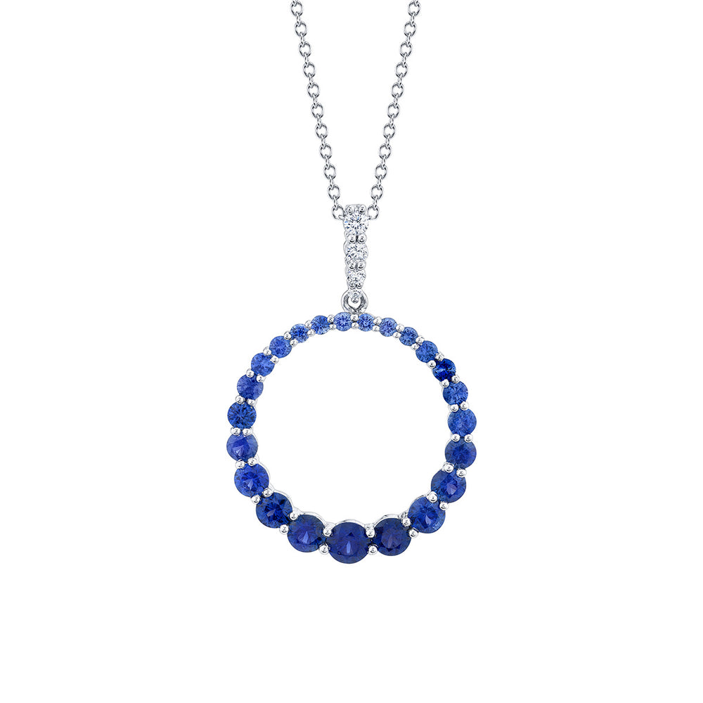 Blue Sapphire & Diamond Pendant