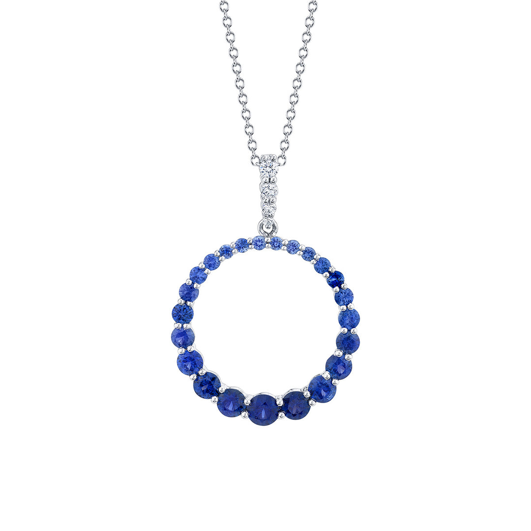 Blue Sapphire & Diamond Pendant