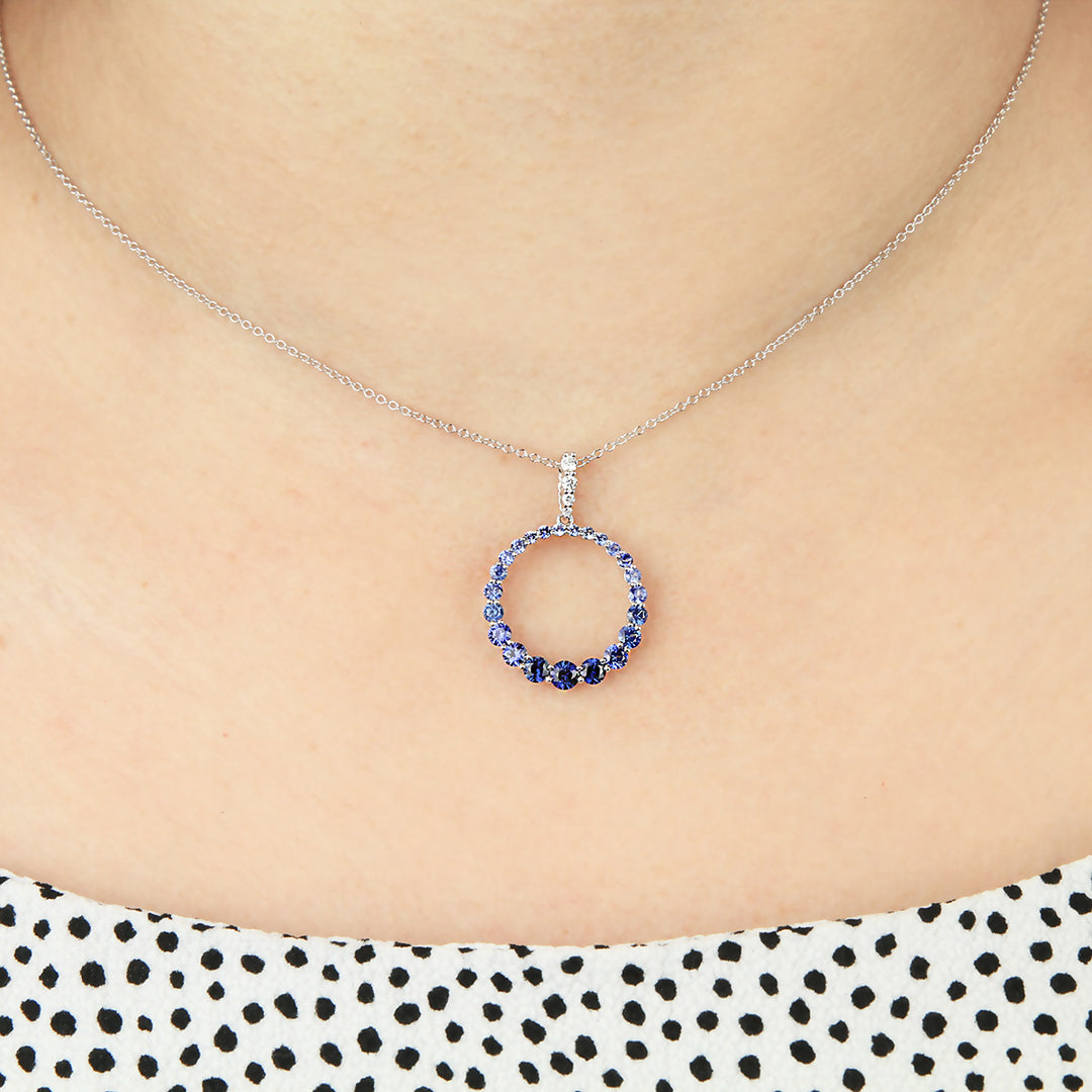 Blue Sapphire & Diamond Pendant