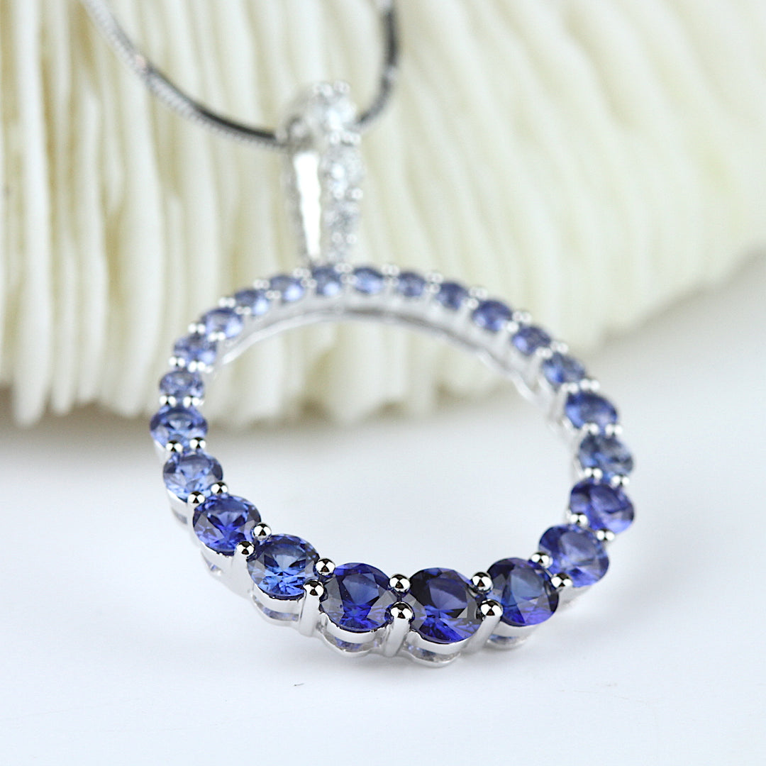 Blue Sapphire & Diamond Pendant