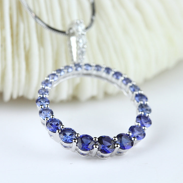 Blue Sapphire & Diamond Pendant