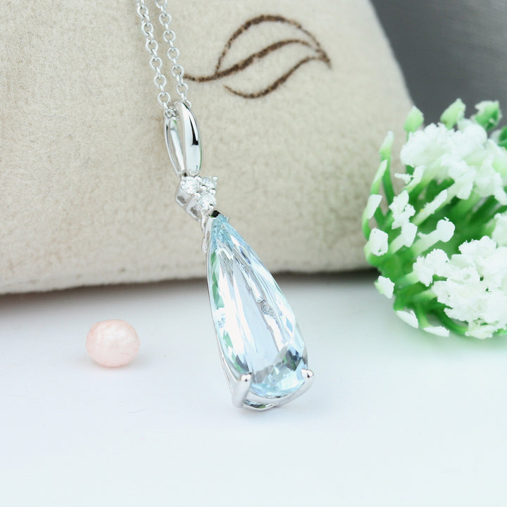 Gemstone & Aquamarine Pendant
