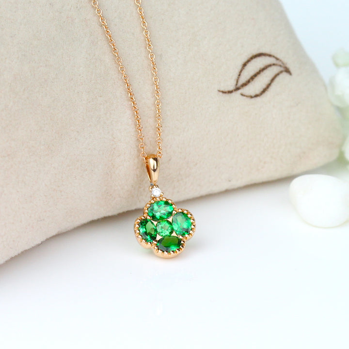 Tsavorite Clover Pendant